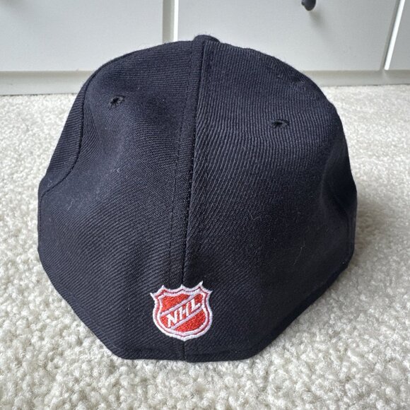 New Era Blackhawks NHL 7 5/8 Rare Navy Red Vintage Hat - Picture 8 of 8